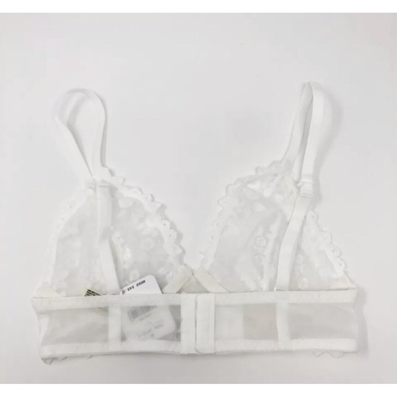 Free People Veronica Underwire Bra Womens 32B White Lace‎ Floral Boho Sweet NWT - Picture 3 of 4